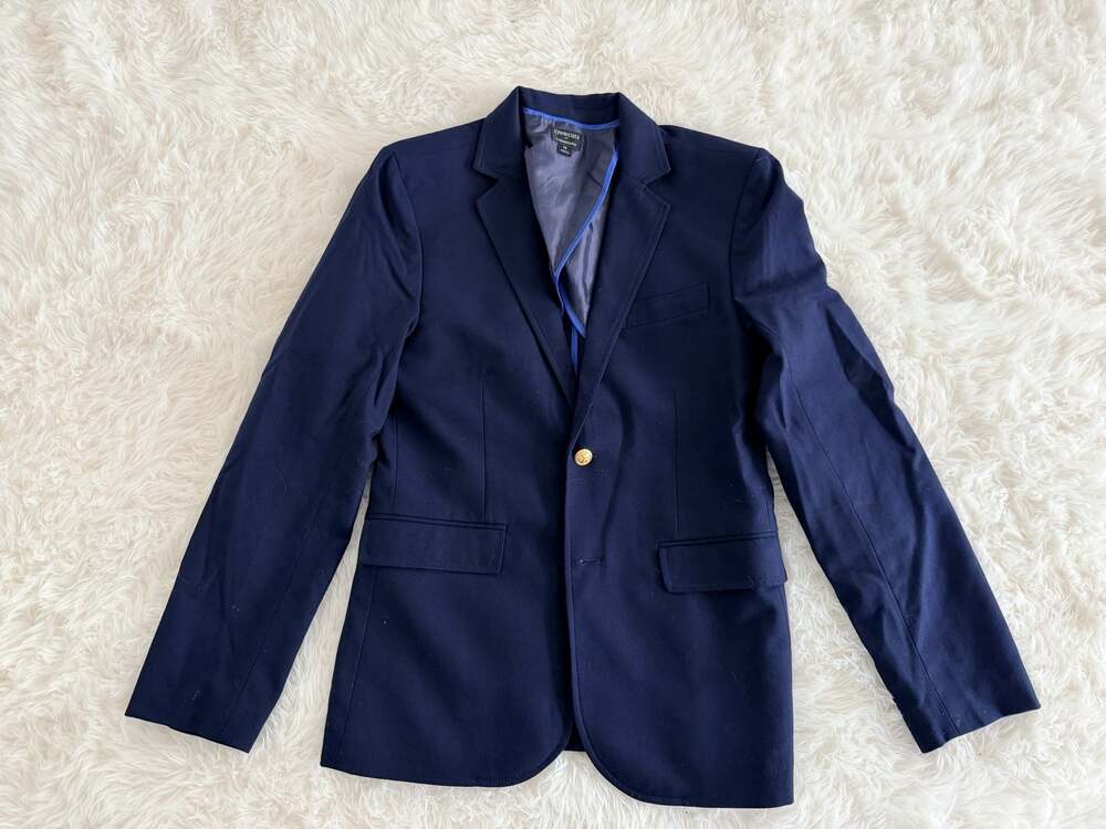 J.Crew crewcuts Boys Thompson Blazer in Navy Blue with Gold Anchor Buttons